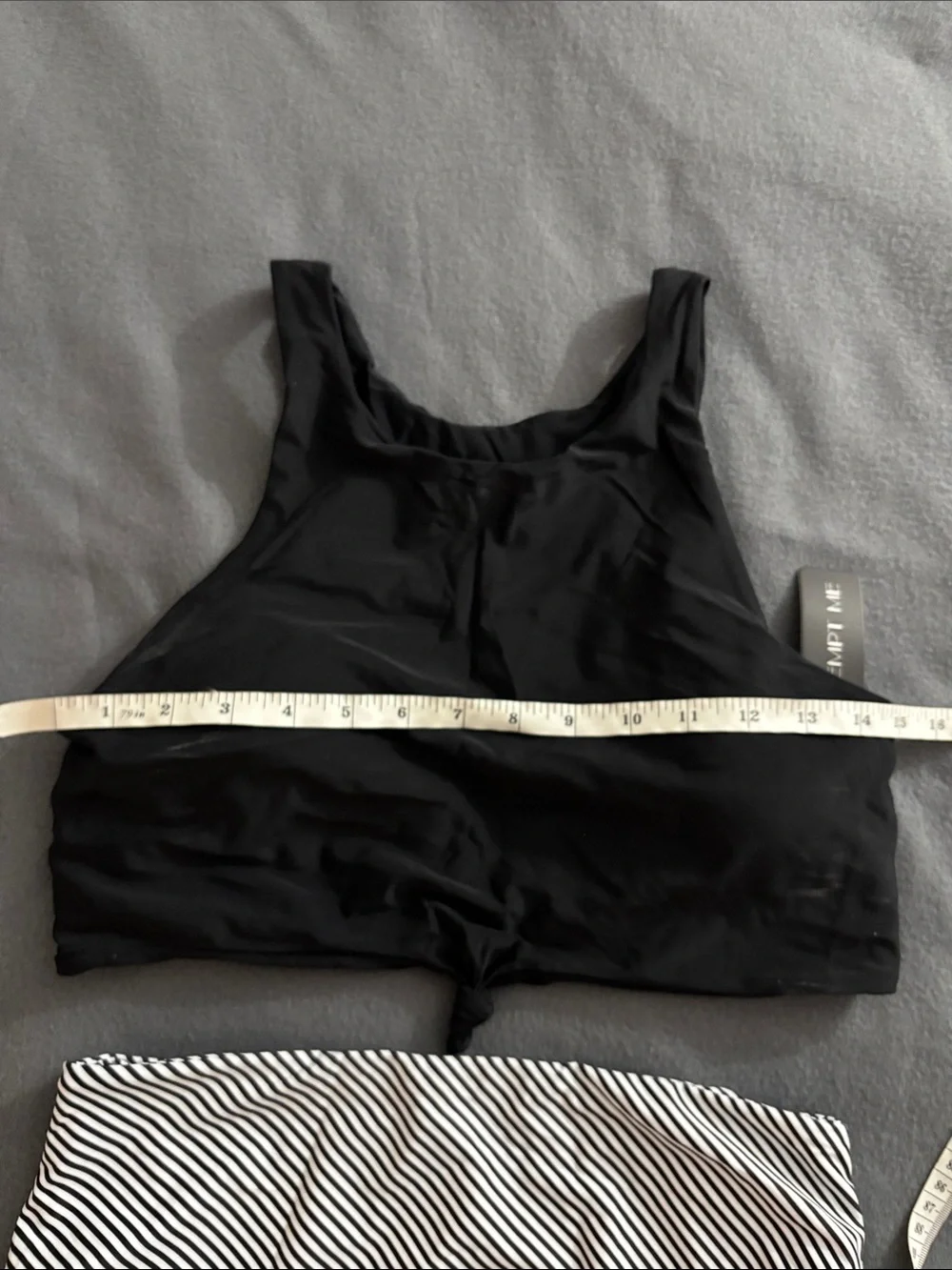 Tempt Me Black Stripe High Waisted Bikini Set Medium NWT